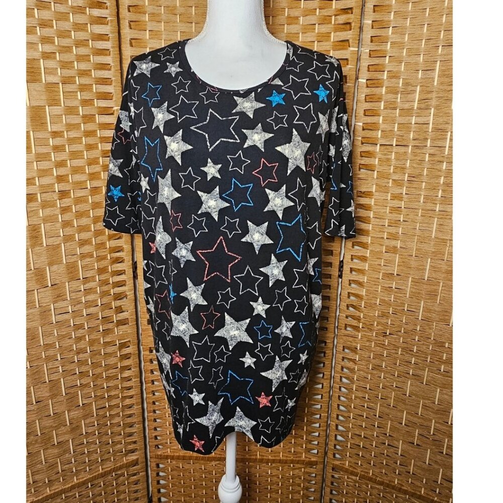 LuLaRoe Americana Irma Top Stars Women's XS NWOT